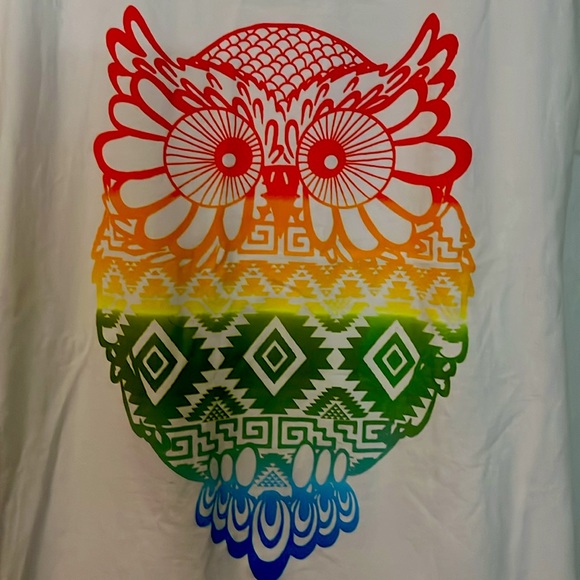 NWOT JUNIORS OWL TANK TOP : SIZE LARGE - Picture 2 of 3